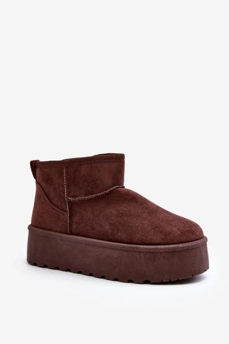 Zamszowe Śniegowce Na Platformie Brązowe Corcoran Damskie Śniegowce Damskie