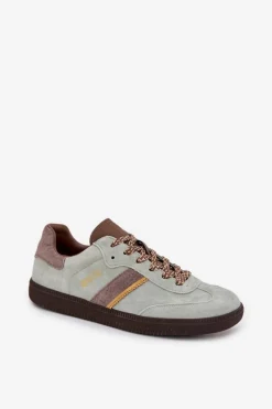 New Zamszowe Niskie Sneakersy Damskie Big Star SS274678 HI-POLY SYSTEM Miętowe Damskie Buty Sportowe Big Star|Sneakersy Damskie