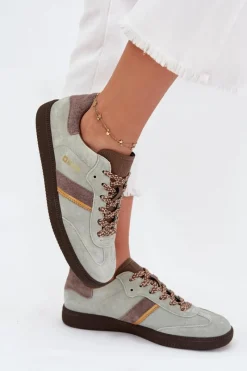 New Zamszowe Niskie Sneakersy Damskie Big Star SS274678 HI-POLY SYSTEM Miętowe Damskie Buty Sportowe Big Star|Sneakersy Damskie