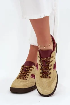 Big Star Shoes Zamszowe Niskie Sneakersy Damskie Big Star SS274680 HI-POLY SYSTEM Limonkowe Zielony