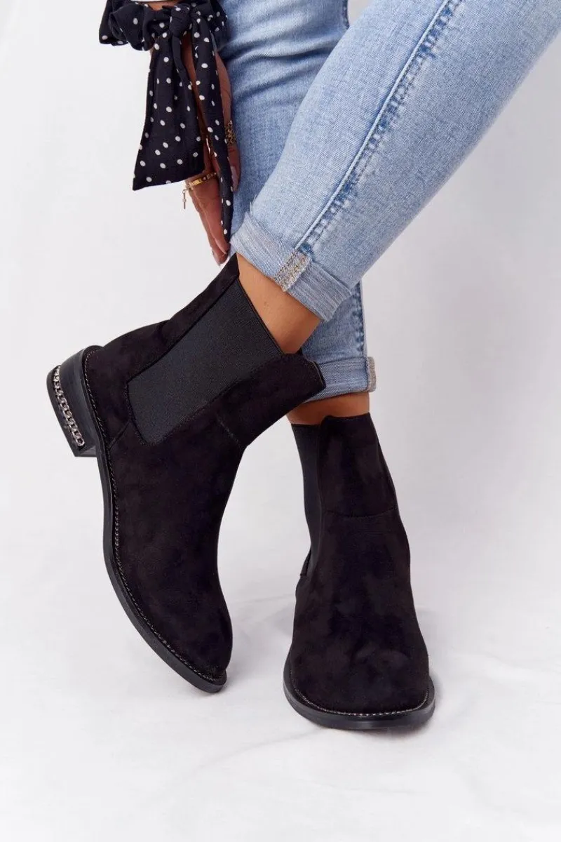 Sale Boto Zamszowe Ocieplane Botki Sztyblety Lu Boo Czarne