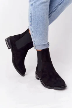 Sale Boto Zamszowe Ocieplane Botki Sztyblety Lu Boo Czarne