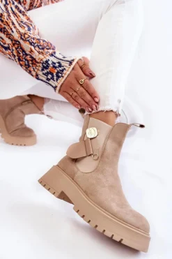 Czarne Botki|Botki Zimowe Damskie><noscript><img width=