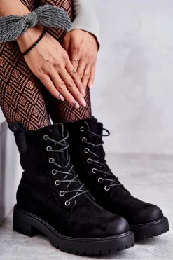 Botki Sznurowane|Czarne Botki><noscript><img width=
