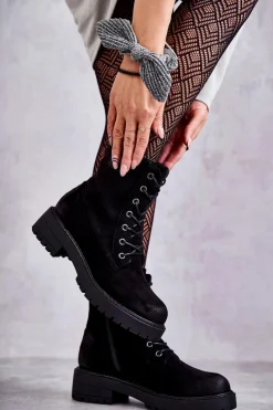 Botki Sznurowane|Czarne Botki><noscript><img width=