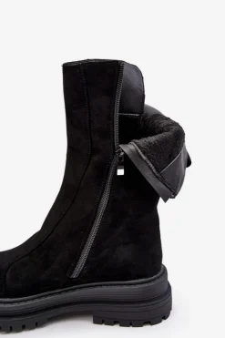 Czarne Botki|Botki Zimowe Damskie><noscript><img width=