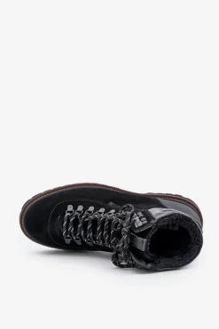 Online Big Star Shoes Zamszowe Ocieplane Botki Trapery Męskie Big Star OO174643 Hi-Poly System Czarne Czarny