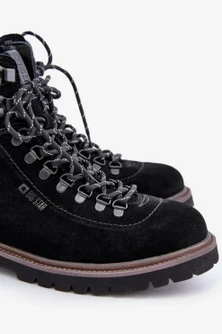 Online Big Star Shoes Zamszowe Ocieplane Botki Trapery Męskie Big Star OO174643 Hi-Poly System Czarne Czarny