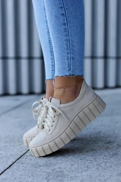 Półbuty Skórzane>Boto Zamszowe Półbuty Lewski Shoes 3163 Jasnobeżowe