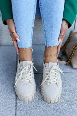 Półbuty Skórzane>Boto Zamszowe Półbuty Lewski Shoes 3163 Jasnobeżowe