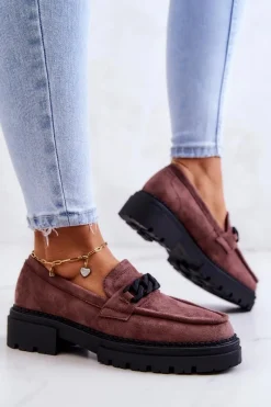 Online Boto Zamszowe Półbuty Loafery La.Fi Brązowe Sapphira