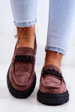 Online Boto Zamszowe Półbuty Loafery La.Fi Brązowe Sapphira