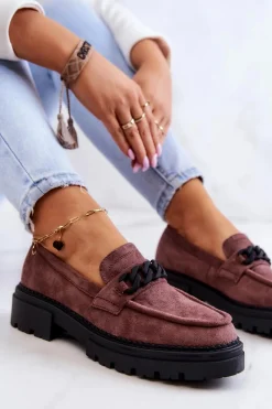 Online Boto Zamszowe Półbuty Loafery La.Fi Brązowe Sapphira