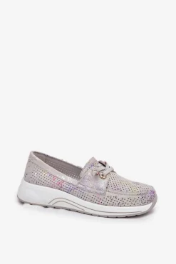 Best Artiker Zamszowe Półbuty Ze Skóry Naturalnej Na Platformie 56C2104 Szare