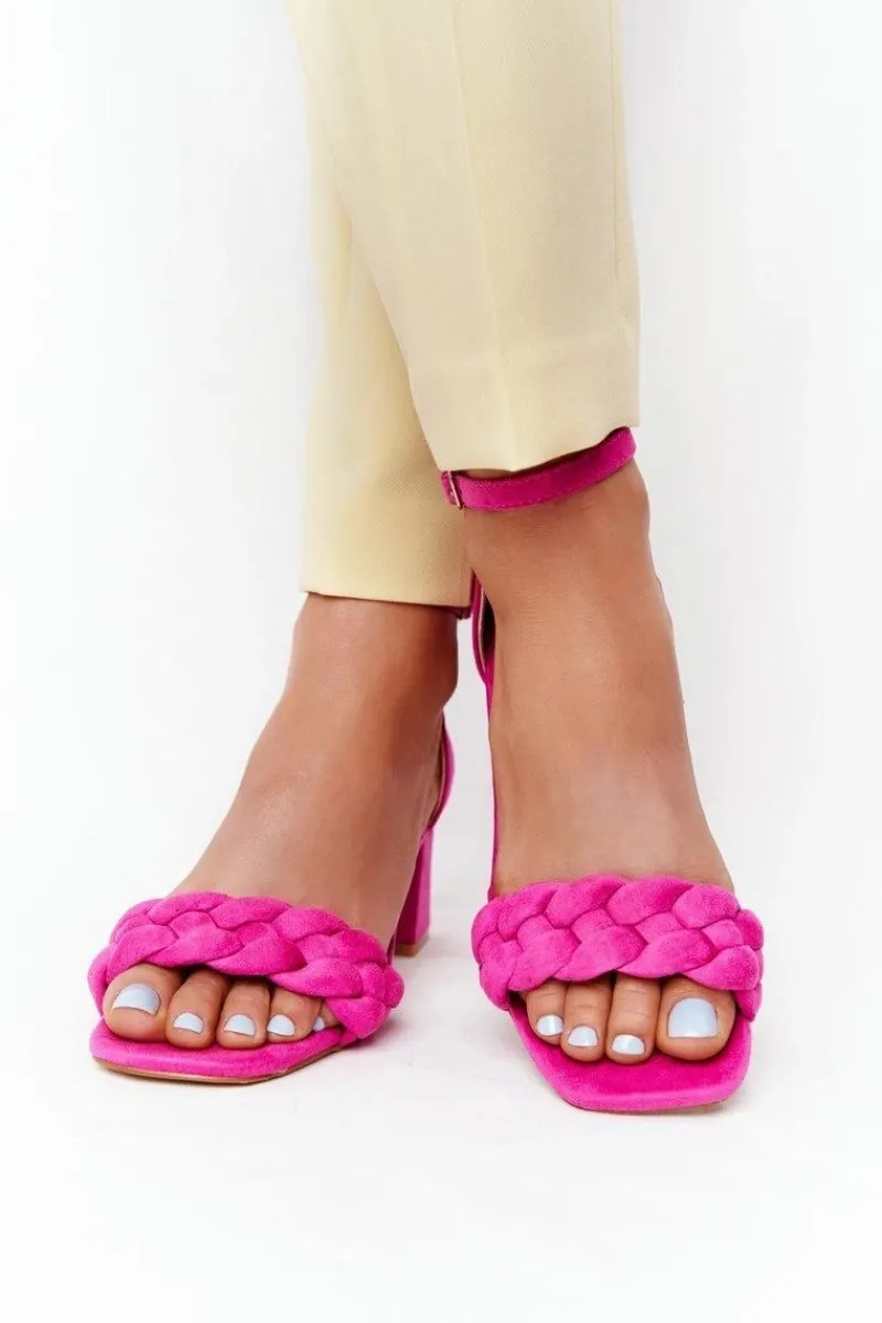 Sandały Na Obcasie>Boto Zamszowe Sandały Na Obcasie Fuksja Long Island