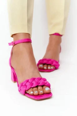 Sandały Na Obcasie>Boto Zamszowe Sandały Na Obcasie Fuksja Long Island