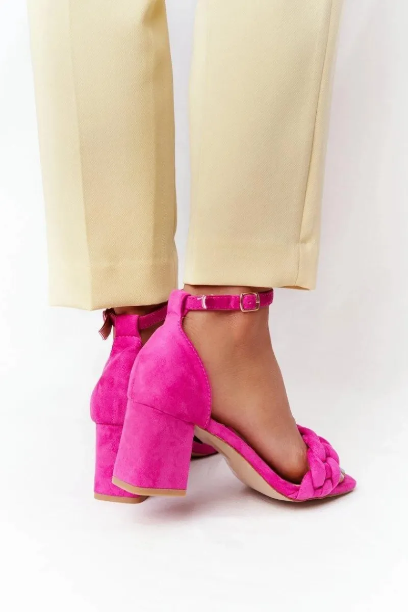 Sandały Na Obcasie>Boto Zamszowe Sandały Na Obcasie Fuksja Long Island