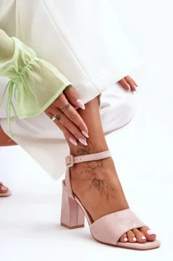 Best Boto Zamszowe Sandały Na Obcasie Nude Harriet