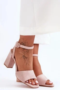 Best Boto Zamszowe Sandały Na Obcasie Nude Harriet