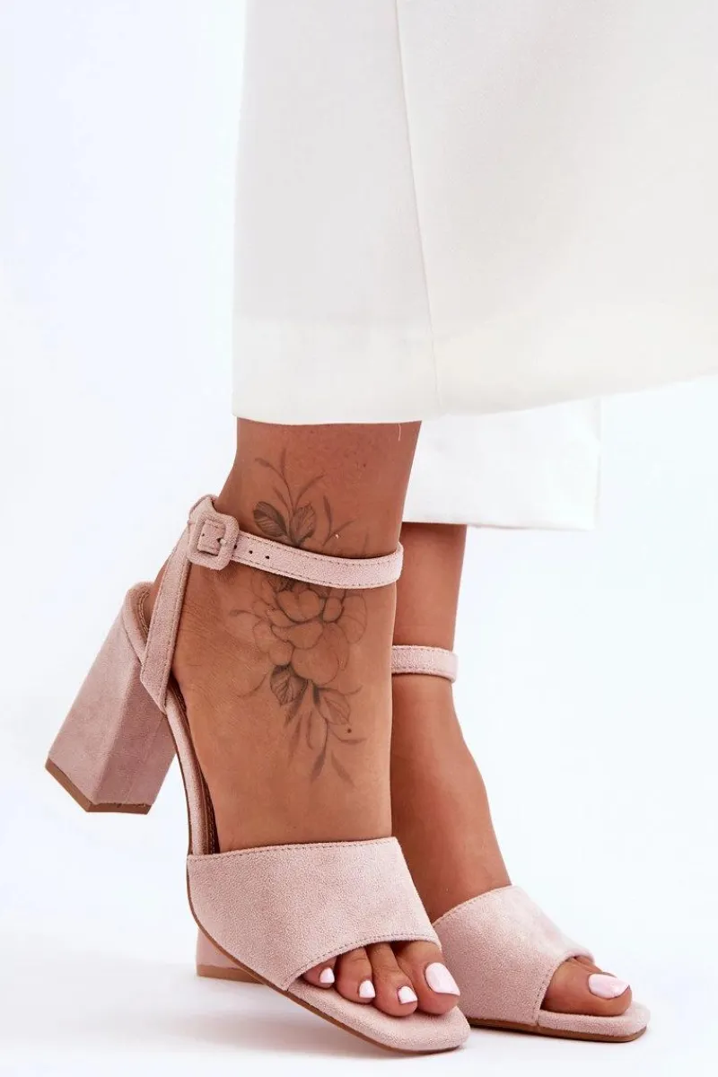 Best Boto Zamszowe Sandały Na Obcasie Nude Harriet