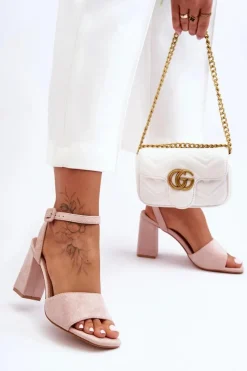 Best Boto Zamszowe Sandały Na Obcasie Nude Harriet