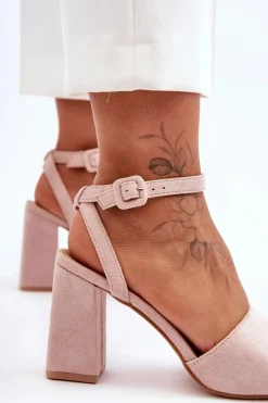 Best Boto Zamszowe Sandały Na Obcasie Nude Harriet