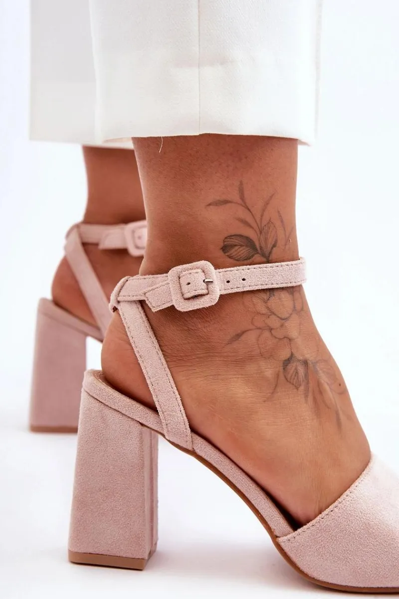 Best Boto Zamszowe Sandały Na Obcasie Nude Harriet