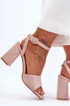 Best Boto Zamszowe Sandały Na Obcasie Nude Harriet