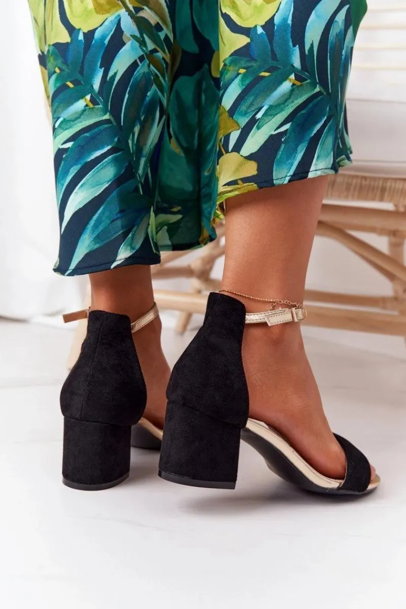 Sandały Na Obcasie>Boto Zamszowe Sandały Na Obcasie Czarne Janet