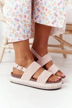 Sandały Płaskie><noscript><img width=