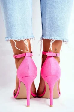 Sandały Na Obcasie>Boto Zamszowe Sandały Na Szpilce Fuksja Liberty