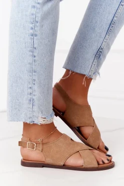 Buty Sergio Leone Zamszowe Sandały Sergio Leone SK060 Beżowe