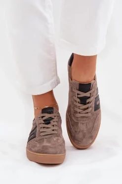 New Buty damskie Vinceza Zamszowe Sneakersy Damskie Vinceza 79557 Ciemnobeżowe Beżowy