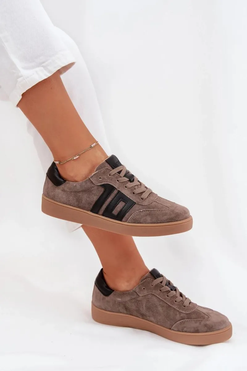 New Buty damskie Vinceza Zamszowe Sneakersy Damskie Vinceza 79557 Ciemnobeżowe Beżowy