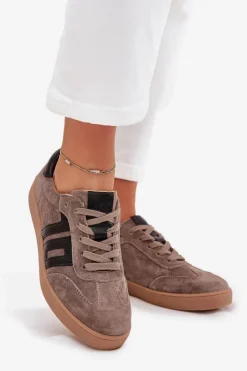 New Buty damskie Vinceza Zamszowe Sneakersy Damskie Vinceza 79557 Ciemnobeżowe Beżowy