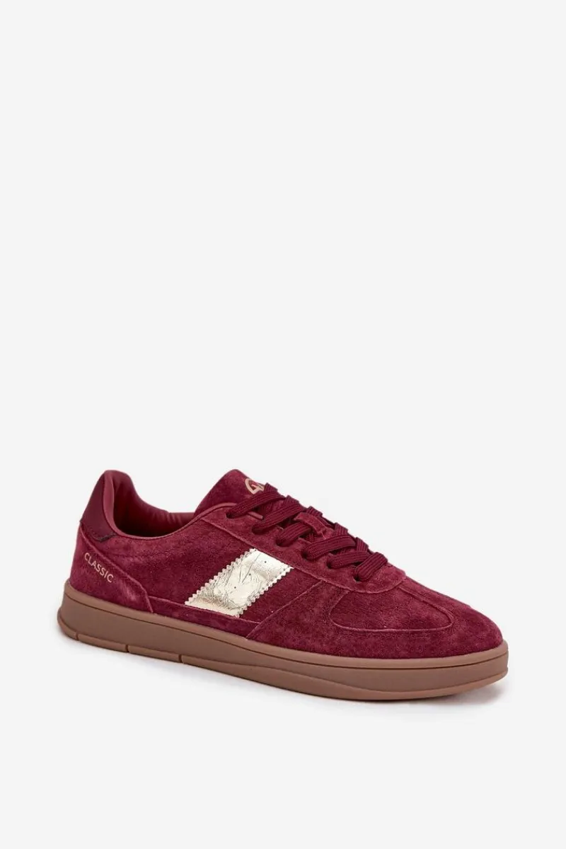 Sneakersy Damskie>Buty damskie Vinceza Zamszowe Sneakersy Damskie Vinceza 14029 Bordowe Czerwony