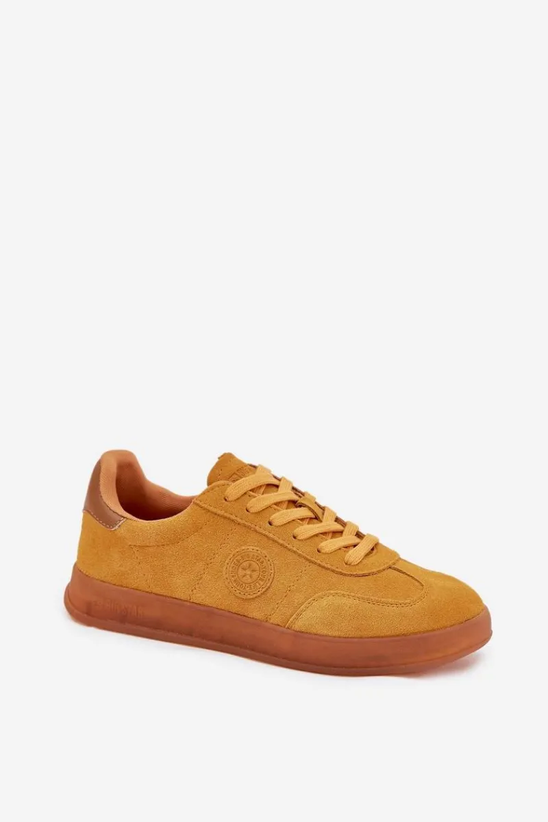 Buty Sportowe Big Star|Sneakersy Damskie>Big Star Shoes Zamszowe Sneakersy Damskie Big Star RR274846 HI-POLY SYSTEM Żółte Żółty