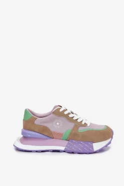 Hot Big Star Shoes Zamszowe Sneakersy Damskie Na Platformie Big Star RR274815 HI-POLY SYSTEM Różowe