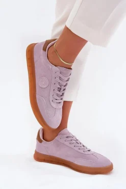 Sale Big Star Shoes Zamszowe Sneakersy Damskie Big Star RR274850 HI-POLY SYSTEM Fioletowe