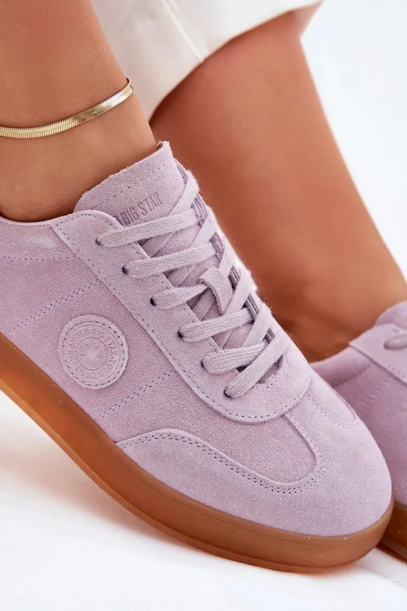 Sale Big Star Shoes Zamszowe Sneakersy Damskie Big Star RR274850 HI-POLY SYSTEM Fioletowe