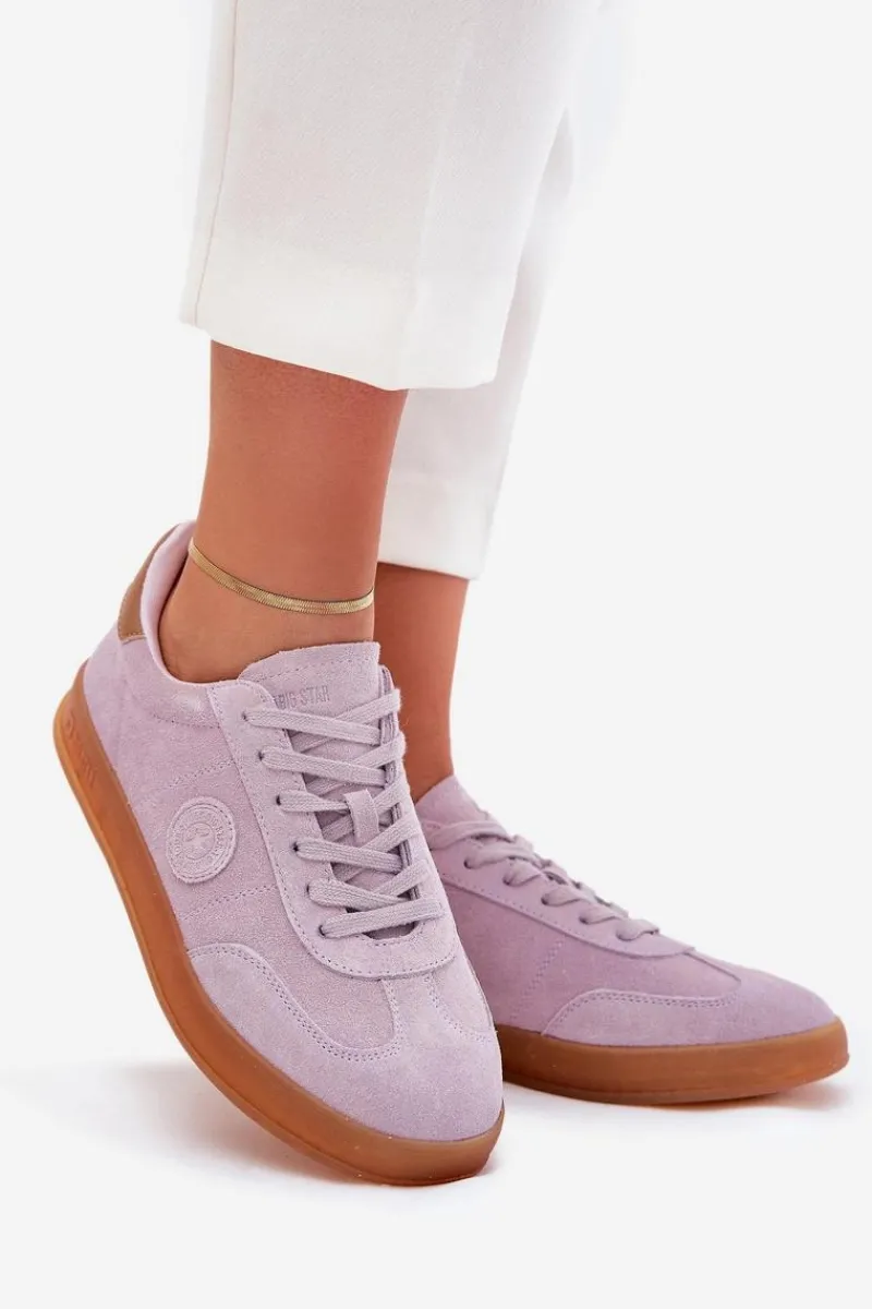 Sale Big Star Shoes Zamszowe Sneakersy Damskie Big Star RR274850 HI-POLY SYSTEM Fioletowe