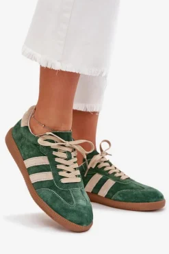 Sneakersy Damskie></noscript>Boto Zamszowe Sneakersy Damskie Zielone Sirella