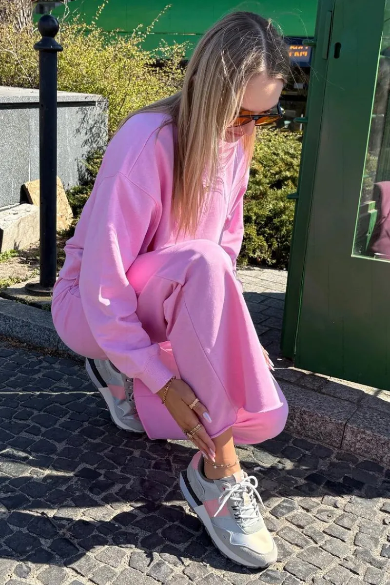 Sale Zamszowe Sneakersy Damskie Big Star RR274243 HI-POLY SYSTEM Szaro-Różowe Damskie Buty Sportowe Big Star|Sneakersy Damskie