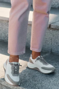 Clearance Big Star Shoes Zamszowe Sneakersy Damskie Na Platformie Big Star RR274A344 HI-POLY SYSTEM Beżowe Beżowy