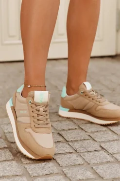 Hot Big Star Shoes Zamszowe Sneakersy Damskie Big Star RR274A048 HI-POLY SYSTEM Ciemnobeżowe Beżowy