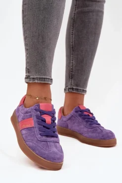 Outlet Zamszowe Sneakersy Damskie Vinceza 79576 Fioletowe Damskie Sneakersy Damskie