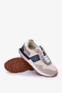 Big Star Shoes Zamszowe Sneakersy Męskie Na Platformie Big Star RR174471 Hi-Poly System Szare Szary