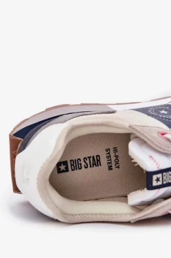 Big Star Shoes Zamszowe Sneakersy Męskie Na Platformie Big Star RR174471 Hi-Poly System Szare Szary