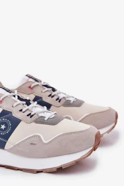 Big Star Shoes Zamszowe Sneakersy Męskie Na Platformie Big Star RR174471 Hi-Poly System Szare Szary