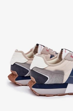 Big Star Shoes Zamszowe Sneakersy Męskie Na Platformie Big Star RR174471 Hi-Poly System Szare Szary